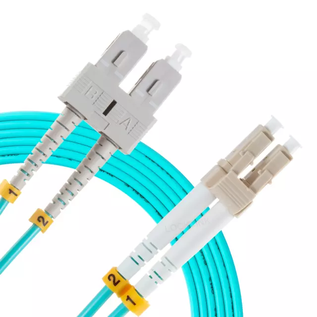 1M - 10M Length 10G-50/125 OM3 Multimode Duplex LC to SC Fiber Optic Patch Cable