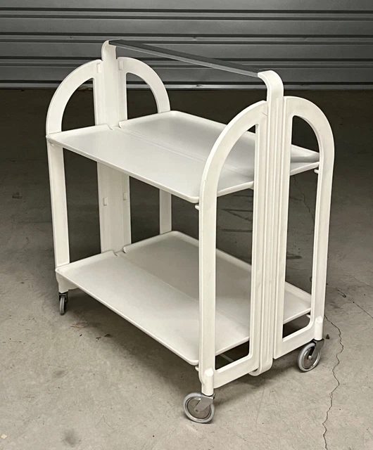 Vintage Fratelli Guzzini Italian Post Modern Bar Cart Folding Trolley Italy Vintage Fratelli Guzzini Italian Post Modern Bar Cart Folding Trolley Italy