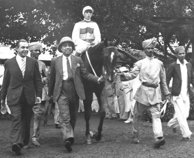 Vintage Horse Racing Photo Jockey India Africa? 1930s-1940s