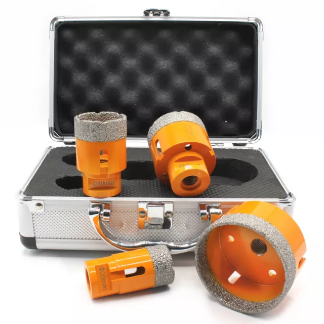 Fliesenbohrer Diamantbohrer Flex Winkelschleifer Bohrmaschine M14 Alu Koffer Set