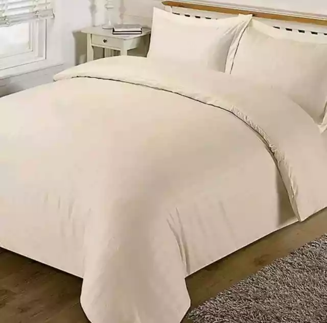 Brentfords Cream Satin Stripe Duvet Cover & Pillowcase Set Single