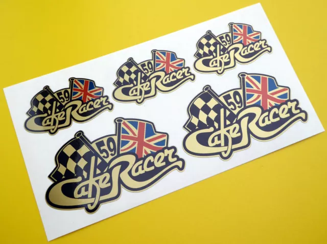 Café Coureur Damier Drapeau Union Jack Logo Réservoir & Casque Set Stickers Or