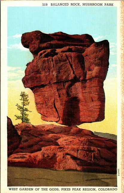 Balanced Rock Mushroom Park Pikes Peak Region Colorado Vintage Postcard 