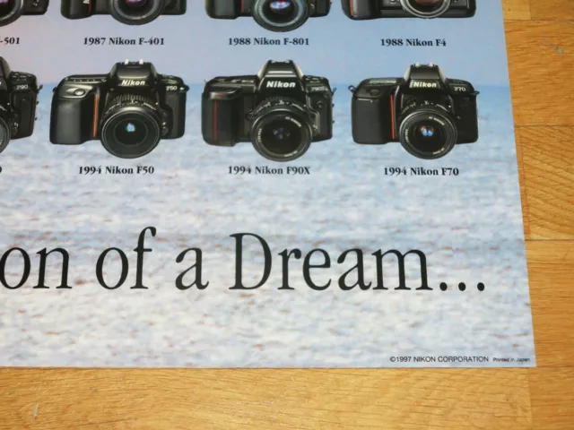 NIKON POSTER PLAKAT STAMMBAUM 1997 "EVOLUTION OF A DREAM" MADE in JAPAN MINT 2