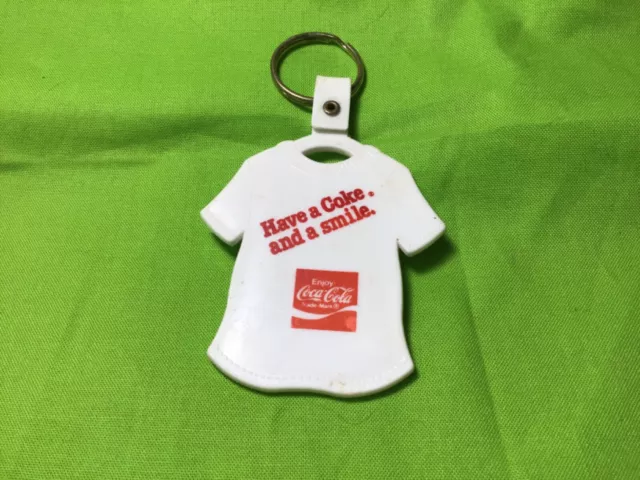 Vintage Coke Have A Coke and a Smile T-Shirt Keychain Coca Cola