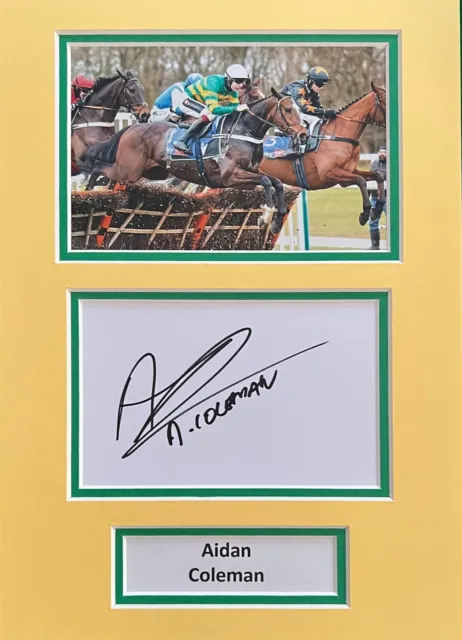 Aidan Coleman Hand Signed A4 Mounted Photo Display Horse Racing Autograph