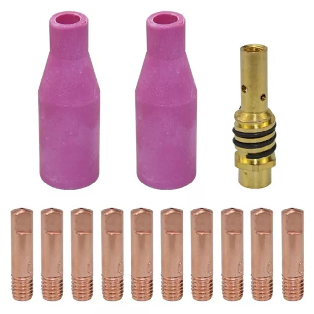13PC Welding Torch 15AK Argon Gas Ceramic Nozzle Holder Contact Tip for 15AK MIG