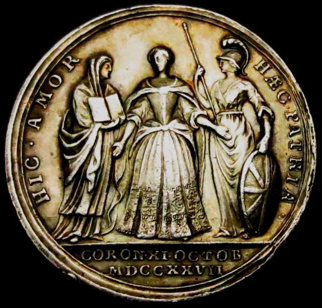 W207: 1727 George II Silver Medal - Royal Coronation of Caroline - MI 480/8 W207: 1727 George II Silver Medal - Royal Coronation of Caroline - MI 480/8