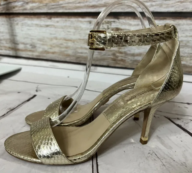 MICHAEL KORS COLLECTION Gold Leather Ankle Strap Heels EU 39 US 8.5