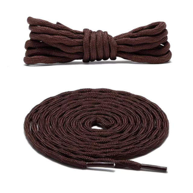 2Pair Wave Dark Brown Hiking Work Boot Shoe Laces for 5 6 7 8 eyelets Stay Tied