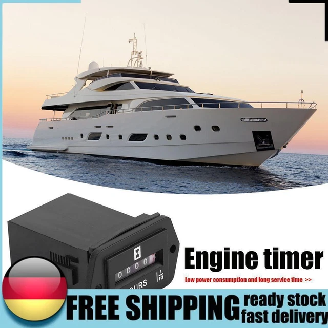 HM002 Mechanical Hourmeter for Diesel Petrol Engine Boat Motocross Motor Truck D