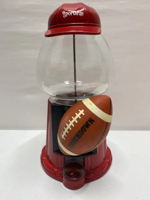 12" Vintage Carousel Football Gumball/Candy Machine Glass/Metal Preowned Clean!!