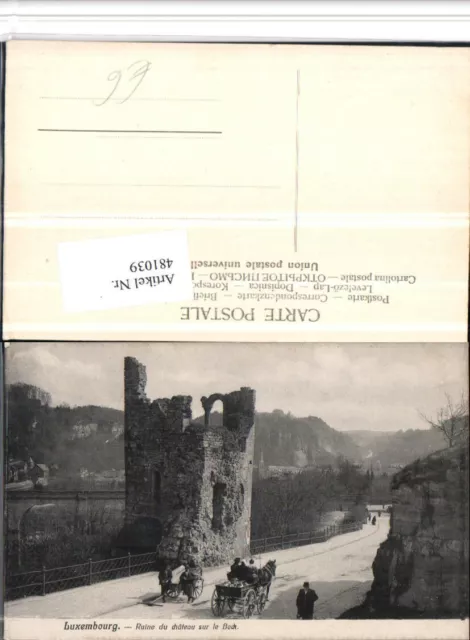 481039,Luxembourg Luxemburg Ruine du chateau sur le Bock Kutsche