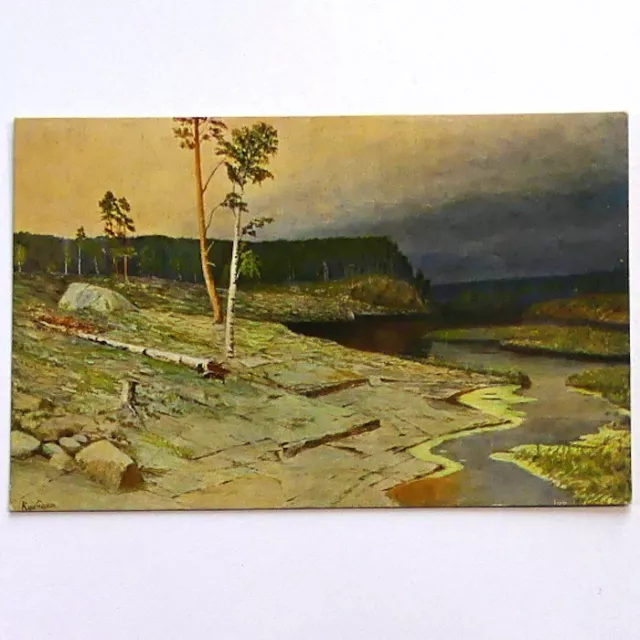 Cpa Dans l'ile de Valaam Arkhip I. Kouïndji galerie Tretiakoff tableau Lapina