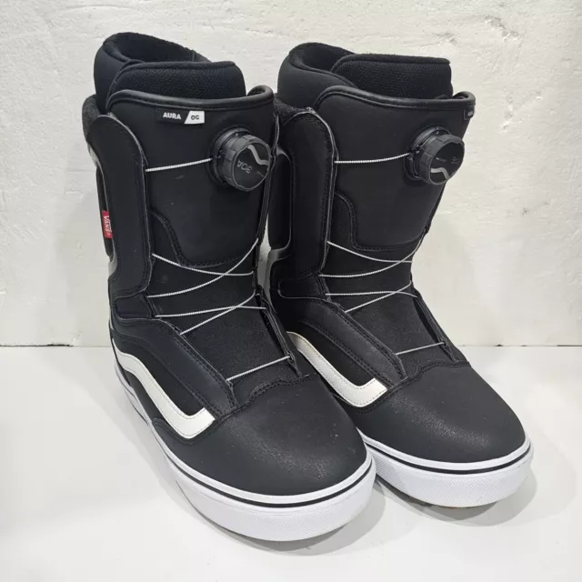 VANS Aura OG - Men's Snowboard Boots - Black / White Size 9.5M READ DESCRIPTION