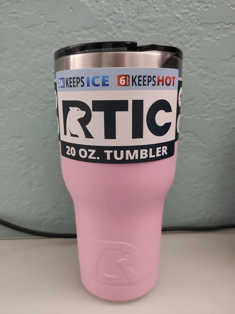 RTIC 20 oz Insulated Tumbler Stainless Steel Travel Mug W/ Lid - Flamingo pink