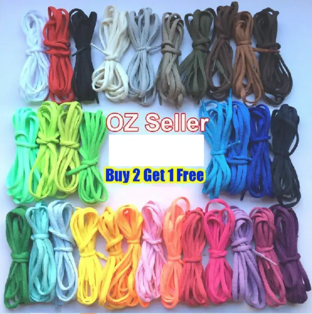 OZ Shoelaces Colorful Coloured Flat Fat Round Bootlace Sneaker shoe laces 120cm