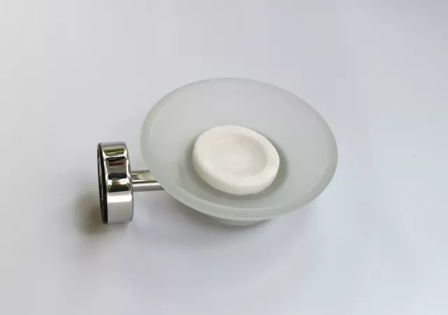 Wandmontage Seifengeschirrhalter Glas Edelstahl selbstklebend Bad Dusche 2