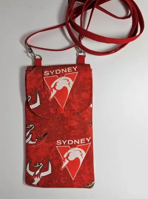 No.91 AFL SYDNEY SWANS AS SHOWN PHONE BAG & ADJUSTABLE STRAP - RFID