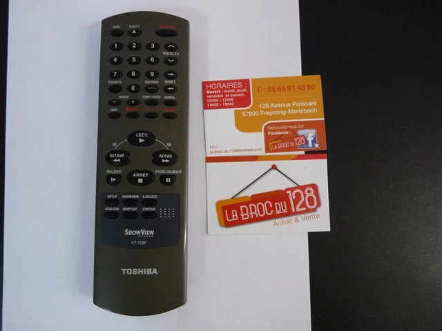 Télécommande D'origine Toshiba VT-20F Pour Magnétoscope VCR - Réf. A-105 - Occasion Garantie
