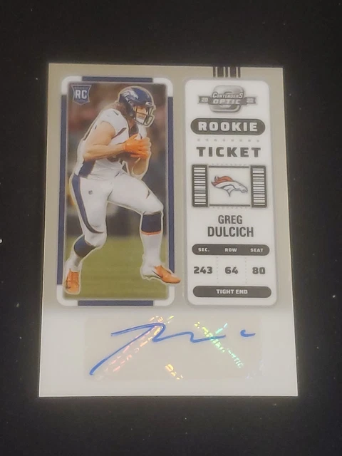 2022 Panini Contenders Optic Rookie Ticket Autograph #166 Greg Dulcich