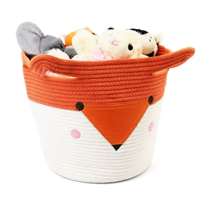 Cotton Rope Storage Basket for Nursery Toy Woven Basket Organizer Laundry Hamper