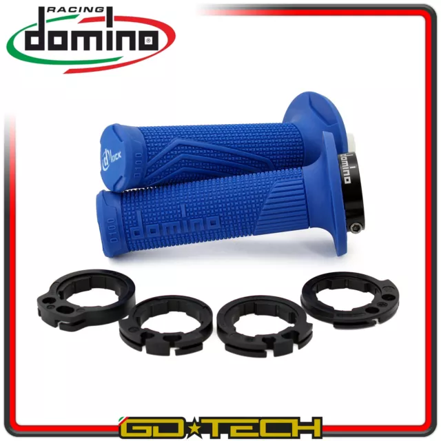 Handgriffe Domino D100 Verschluss On Motorrad Cross Enduro 4T Blau Off Road