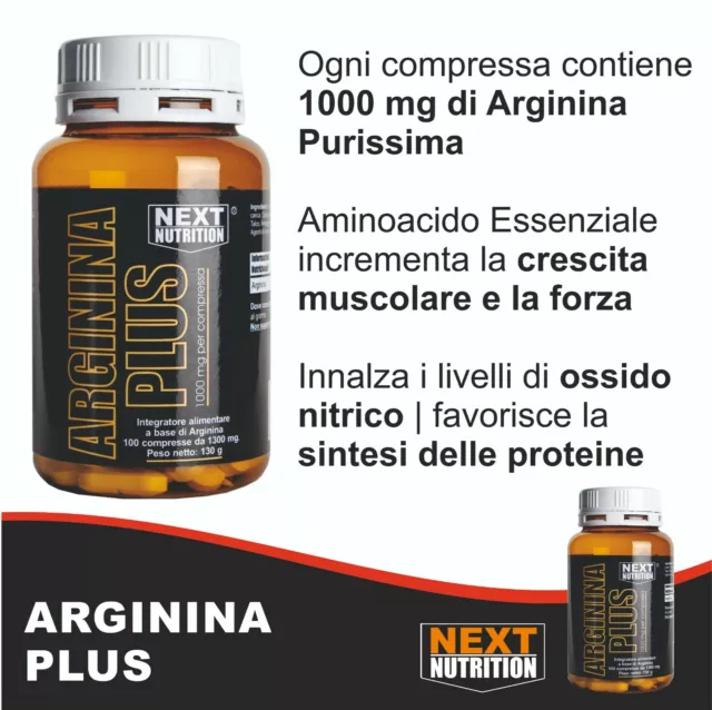 L-Arginina 1000 MG 100 cpr  Stimolante Ossido Nitrico 2 confezioni 3