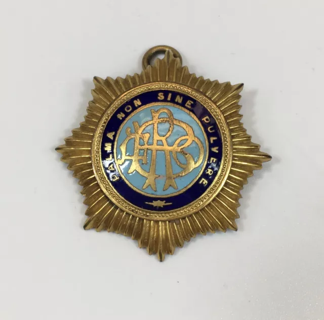 Brass Masonic Medal “Palma Non Sine Pulvere” RAOB L Simpson 3.5cm High