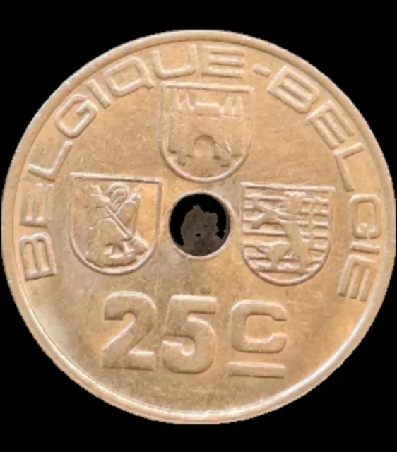 25 Centimes 1939- Léopold III BELGIQUE-BELGIE 🇧🇪 In Sehr Schön Erhaltung#18