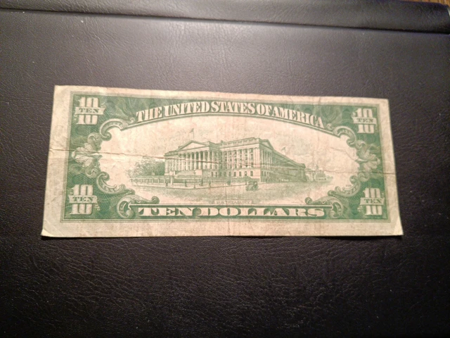 1934 A $10 Ten Dollar Silver Certificate Blue Seal Note A64932842 A. 3