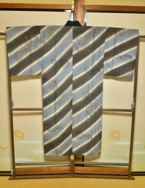 Mens Tsumugi Silk Naga- Juban Underwear Kimono Japanese vintage Jyuban 129cm/957