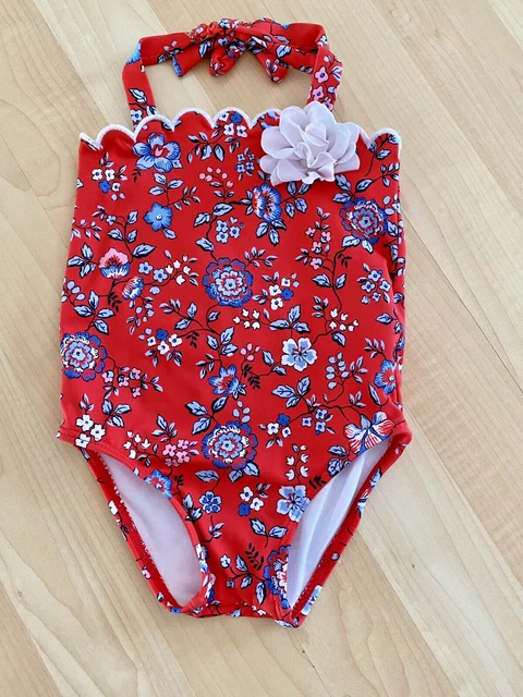 Girls 12-18 Months Janie & Jack Summer Daydream Floral Halter Swimsuit 1pc