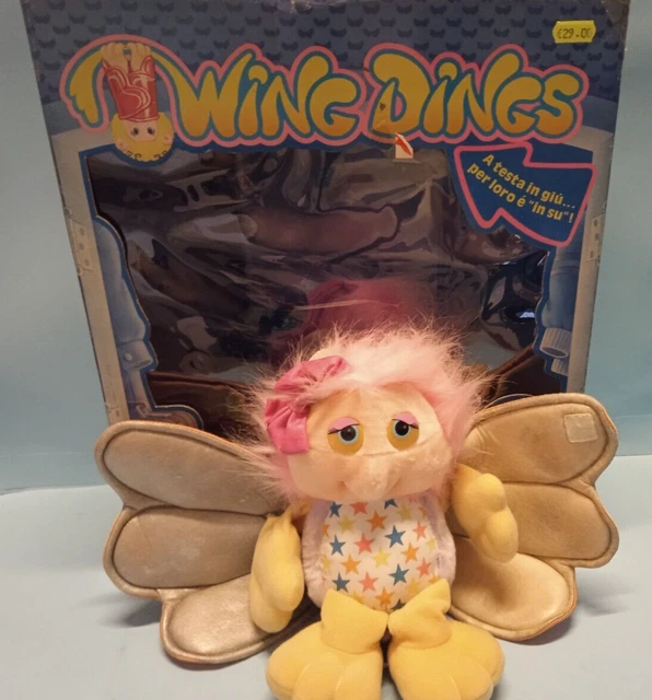 VINTAGE 1986 WING Dings Flighty Hasbro Plush Stuffed Animal Winged