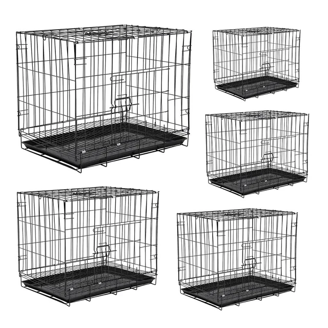 Dog Cage Puppy Cat Pet Crate Carrier Small Medium Large Metal Cages Training UK