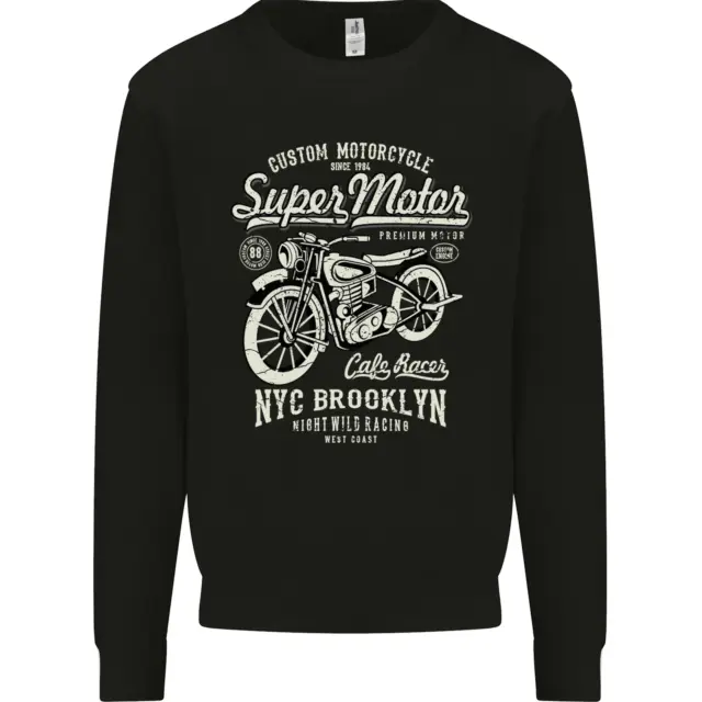 Super Motor Cafe Racer Motorcycle Biker Mens Sweatshirt Jumper