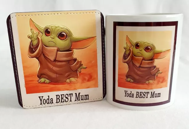 Yoda Mug & Coaster Set, Great Gift For Mothers Day, Birthday Etc