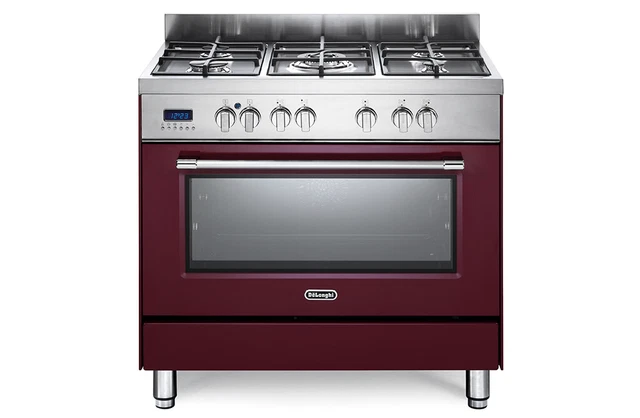 Delonghi PRO96MRED Cuisine 90X60 Four Multifonctions 5 Feux Pizza Bordeaux