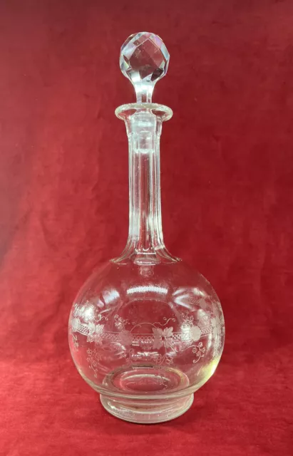 Saint Louis Wine Water Decanter Carafe A Vin Eau Cristal Grave 19Éme Baccarat Ak