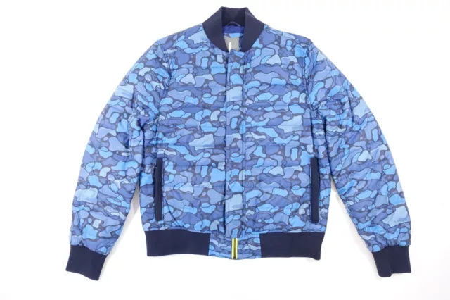 Michael Bastian Primaloft Collection Camo Military Blue Ink Small Bomber Jacket