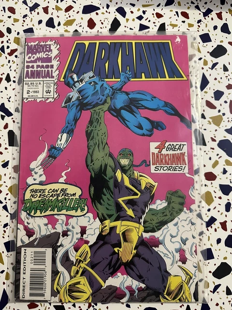 MARVEL COMICS DARKHAWK 64 PAGE ANNUAL No 2 1993 4 GREAT STORIES FREE UK P/P