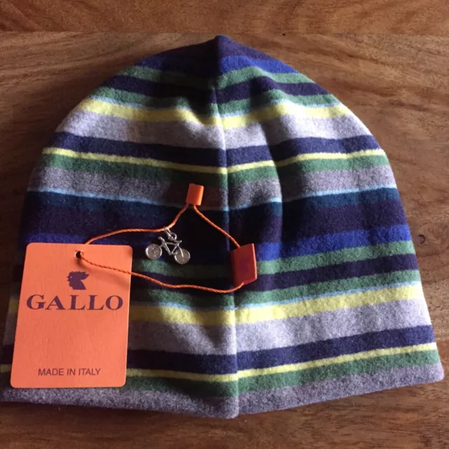 Cappellino Gallo Bambino A Righe Navy/Loden 6/11 Mesi Nuovo Con Etichetta