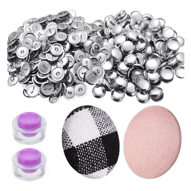 100 Sets Cover Buttons Kit with Tools Size Buttons to Cover Self Cover8365