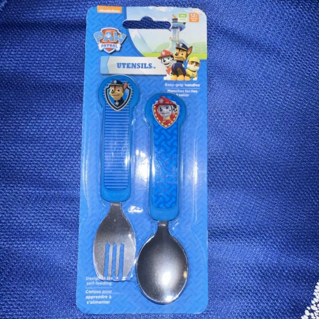 Nickelodeon Paw Patrol Toddler Fork and Spoon Flatware Set Boys NEW