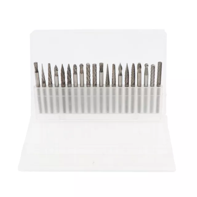 Lot de 20 pièces découpeuse carbure d'acier de tungstène bavure kit de gravure rotatif CNC