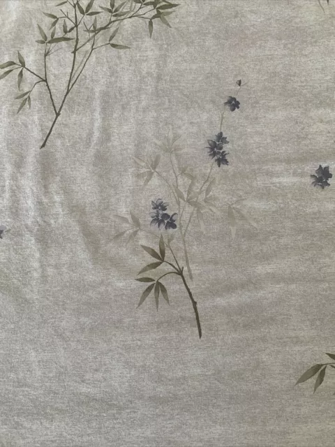 Calvin Klein Floral Bamboo Flowers Blue Cotton KING Duvet Cover