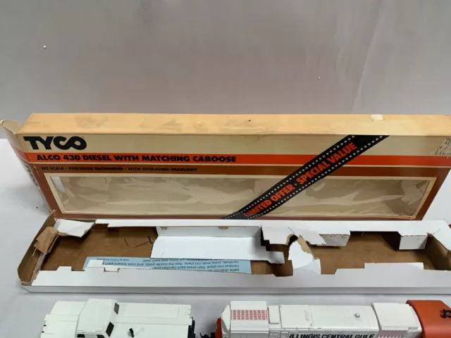 Vtg HO Tyco ICG Illinois Central Gulf Alco 430 Diesel Engine & Caboose (A12) 2