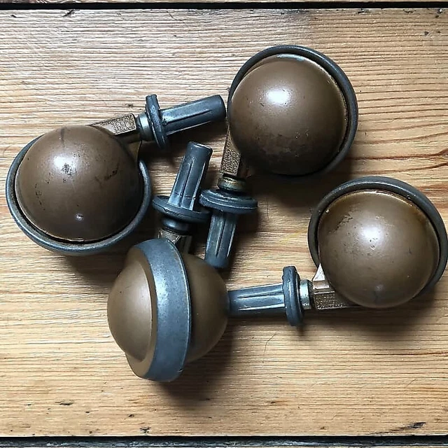 Set of 4x Gold Vox JMI spec Castors / wheels 1960's Ac30 Ac50 Ac100 superbeatle