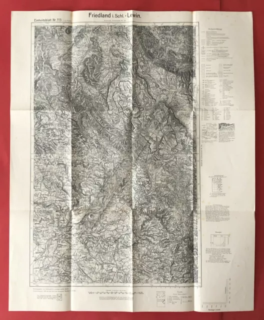 Meßtischblatt FRIEDLAND in Schlesien Nr. 115 1932 Maßstab 1 : 100000 ( F20135