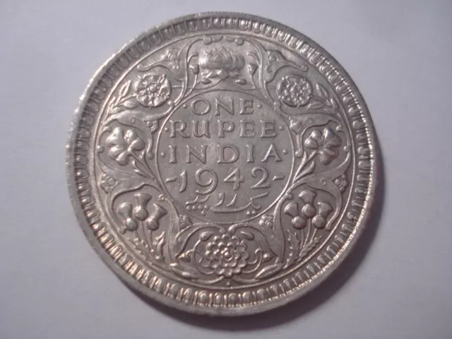 👀 Deceased Estate India 1942 One Rupee Silver Coin High Grade Unc Rare Thus 👀
